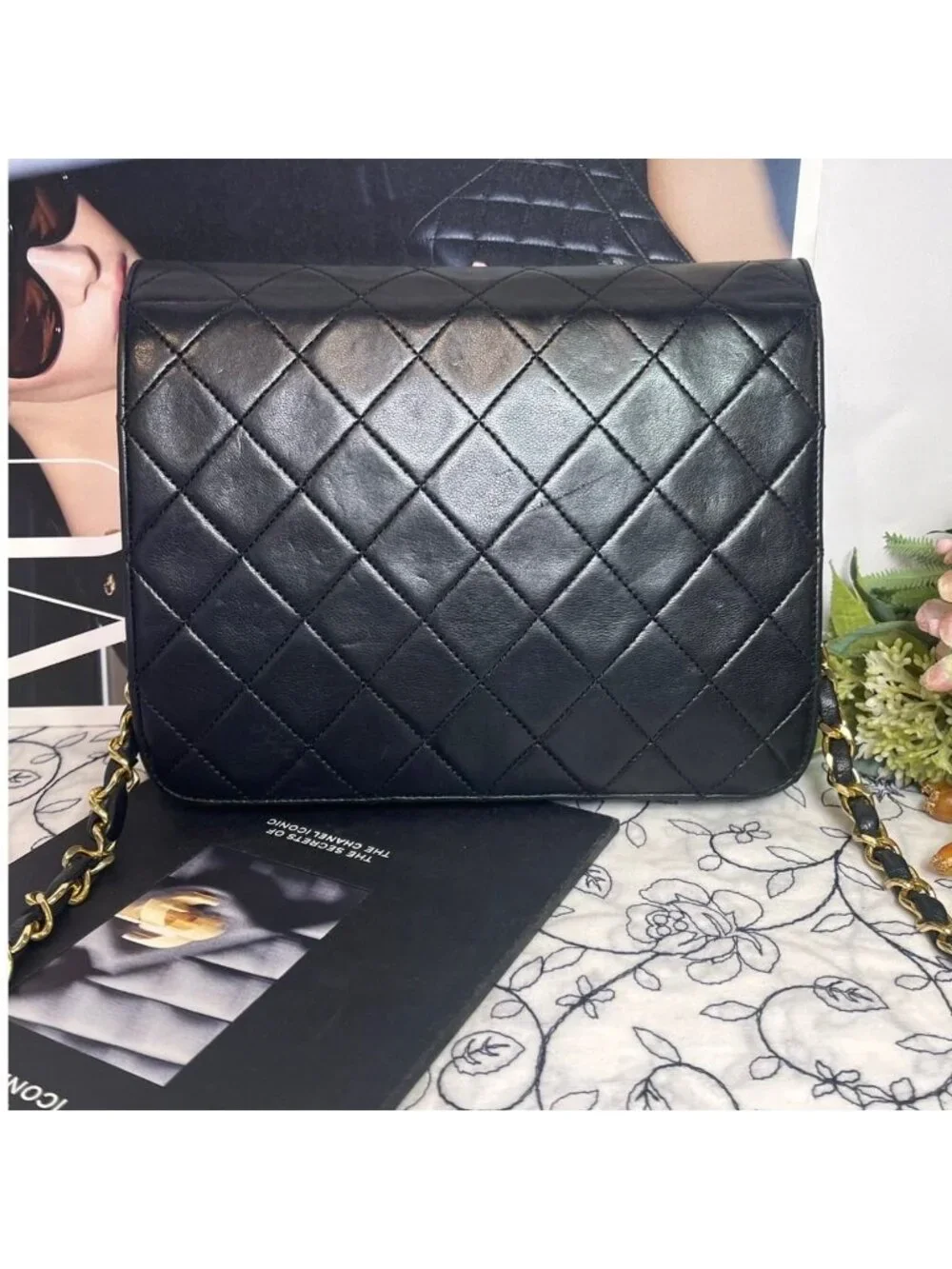 Chanel CC Logo Quilted Chain Shoulder Bag Vintage